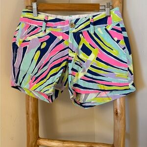 Lilly Pulitzer Callahan Shorts Size 00 Palm Reader Print EUC